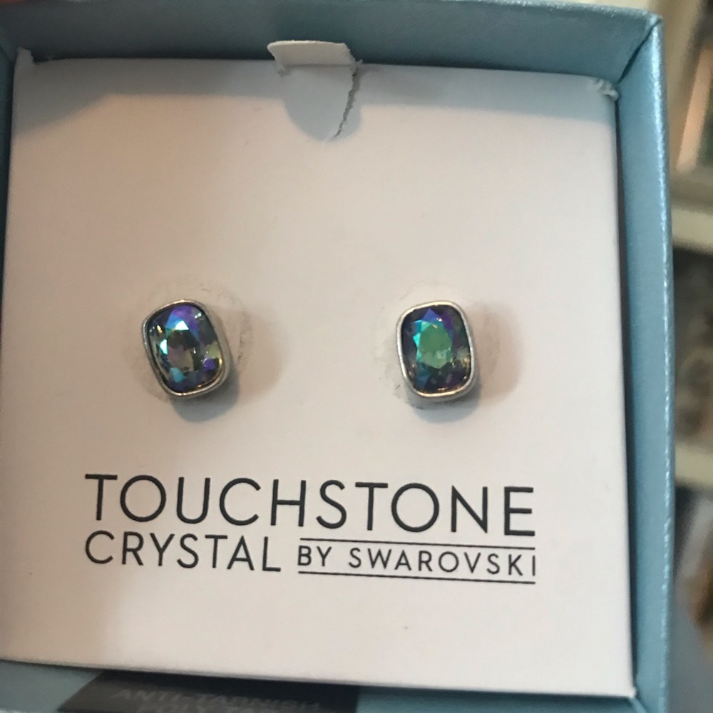 Iridescent post earrings